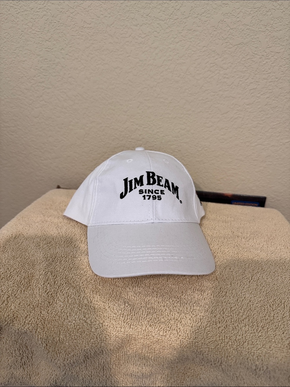 Jim Beam White Embroidered Logo Baseball Cap